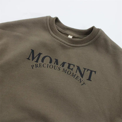 トレーナー・フーディ キッズトップス レターロゴプリント裏フリース長袖スウェットトレーナー【mh0007981】