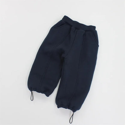 長袖セットアップ navy blue pants / 2T (90) キッズトップス/パンツ レターロゴ長袖スウェットシャツ/ロングスウェットドロストパンツ【mh0007979】