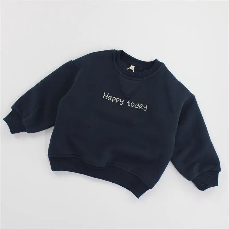 長袖セットアップ navy blue sweatshirt / 2T (90) キッズトップス/パンツ レターロゴ長袖スウェットシャツ/ロングスウェットドロストパンツ【mh0007979】