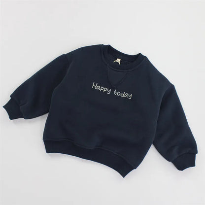 長袖セットアップ navy blue sweatshirt / 2T (90) キッズトップス/パンツ レターロゴ長袖スウェットシャツ/ロングスウェットドロストパンツ【mh0007979】