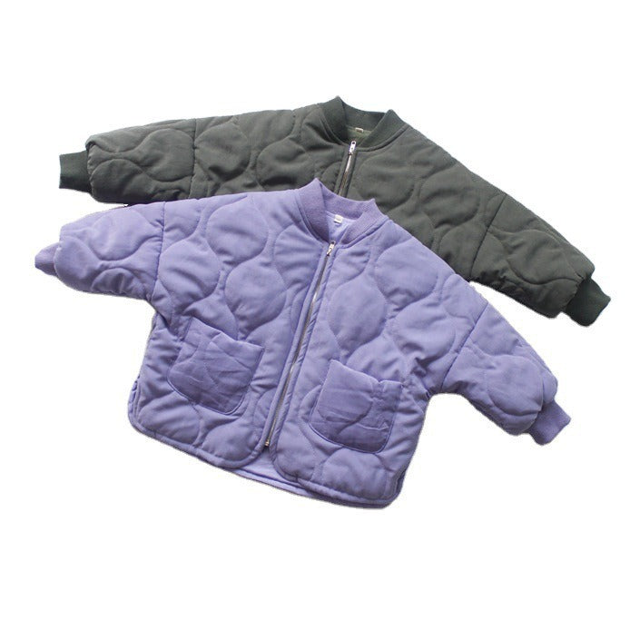 ショートコート・ジャケット・ジャンパー Padded Solid Color Zipper Jacket 中綿 パデッド ジップアップ ジャケット【mh0012252】