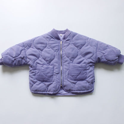 ショートコート・ジャケット・ジャンパー Padded Solid Color Zipper Jacket 中綿 パデッド ジップアップ ジャケット【mh0012252】