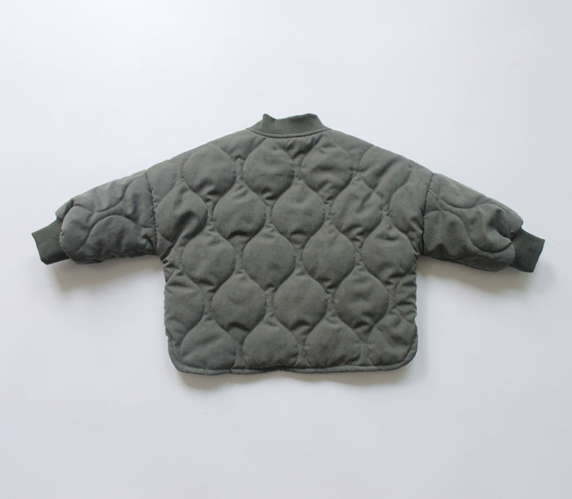 ショートコート・ジャケット・ジャンパー Padded Solid Color Zipper Jacket 中綿 パデッド ジップアップ ジャケット【mh0012252】