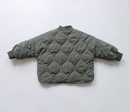 ショートコート・ジャケット・ジャンパー Padded Solid Color Zipper Jacket 中綿 パデッド ジップアップ ジャケット【mh0012252】