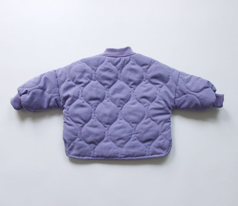 ショートコート・ジャケット・ジャンパー Padded Solid Color Zipper Jacket 中綿 パデッド ジップアップ ジャケット【mh0012252】