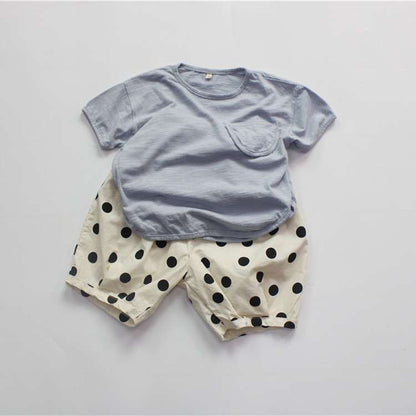 ハーフパンツ・ショートパンツ Polka Dot Cotton Linen Cropped Pants みずたま コットンリネン クロップドパンツ【mh0012005】