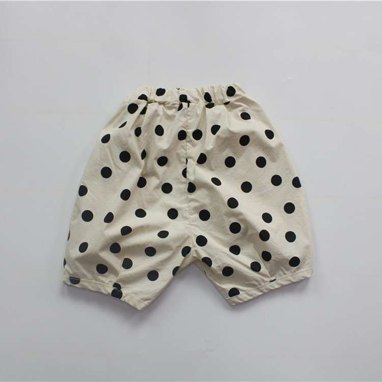 ハーフパンツ・ショートパンツ Polka Dot Cotton Linen Cropped Pants みずたま コットンリネン クロップドパンツ【mh0012005】