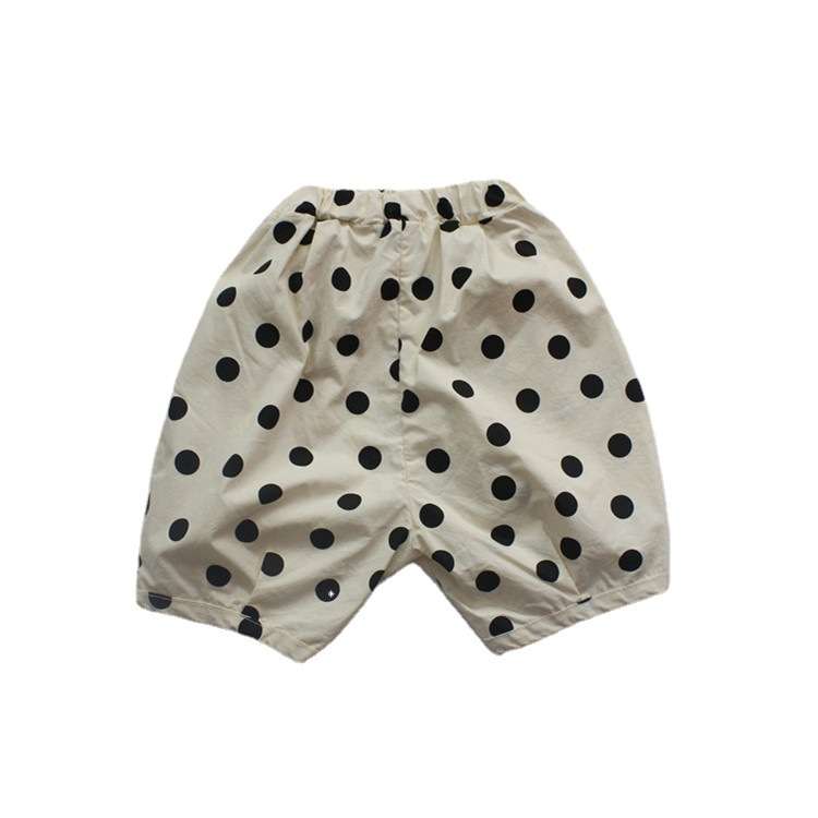ハーフパンツ・ショートパンツ Polka Dot Cotton Linen Cropped Pants みずたま コットンリネン クロップドパンツ【mh0012005】