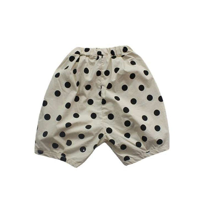 ハーフパンツ・ショートパンツ Polka Dot Cotton Linen Cropped Pants みずたま コットンリネン クロップドパンツ【mh0012005】