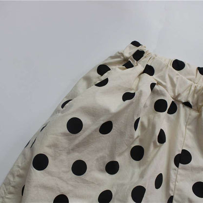 ハーフパンツ・ショートパンツ Polka Dot Cotton Linen Cropped Pants みずたま コットンリネン クロップドパンツ【mh0012005】