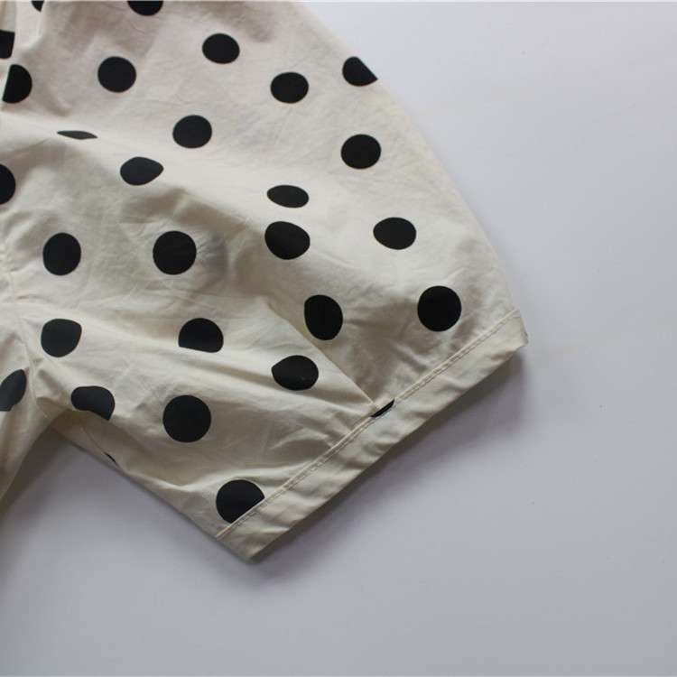 ハーフパンツ・ショートパンツ Polka Dot Cotton Linen Cropped Pants みずたま コットンリネン クロップドパンツ【mh0012005】