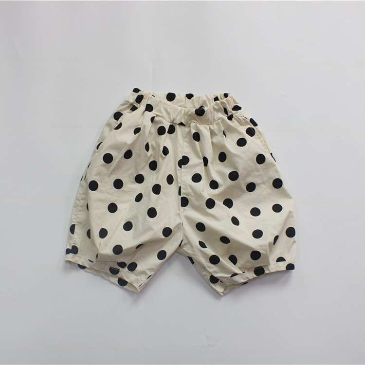 ハーフパンツ・ショートパンツ Polka Dot Cotton Linen Cropped Pants みずたま コットンリネン クロップドパンツ【mh0012005】