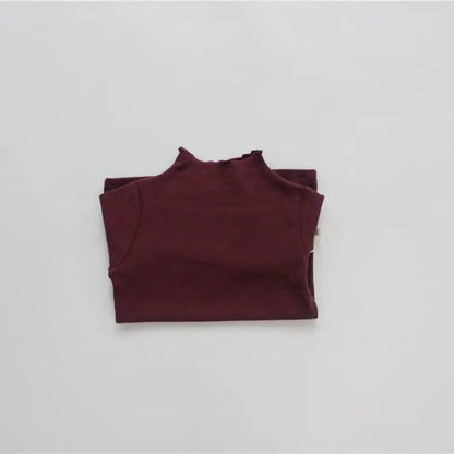 長袖Tシャツ Red Brown / 12M 80cm キッズ フリルネック Tシャツ トップス【mh0000213】