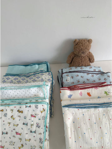 Four-Layer Gauze Cartoon Blanket おくるみ ガーゼ ブランケット【mh0013311】 cicikids ベビーブランケット・タオル