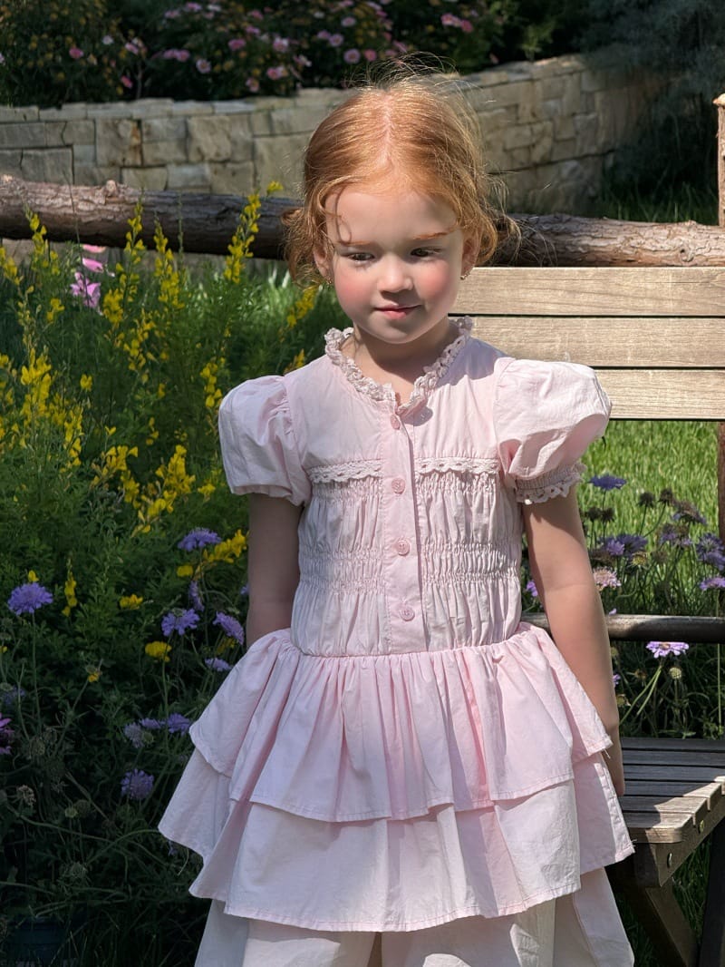 French Vintage Puff Sleeve Princess Dress ティアード 半袖ワンピース【mh0013252】 Chengle 半袖ワンピース