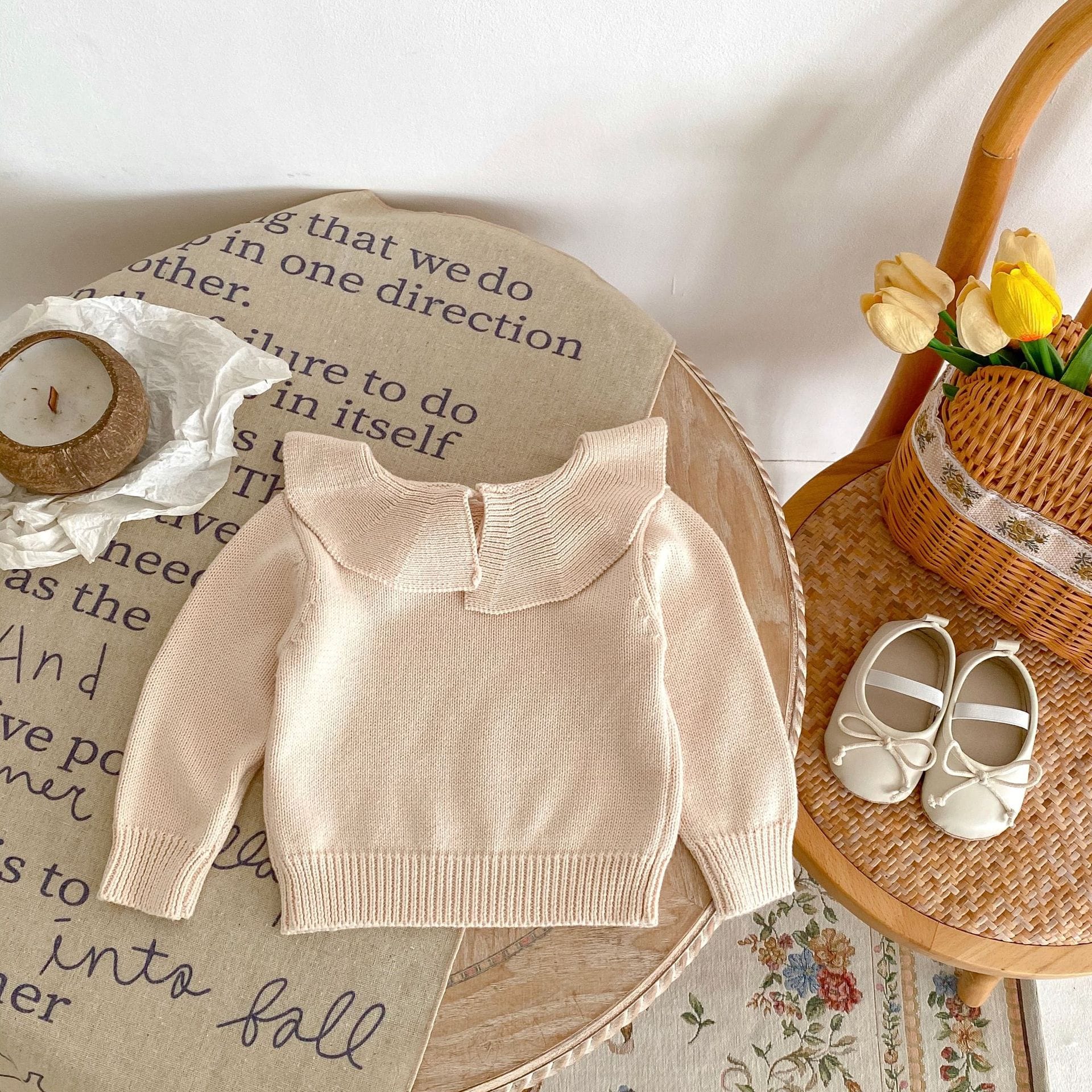 Frill Collar Knit Sweater フリルカラー ニット セーター【mh0002453】 Engepapa ニット・セーター