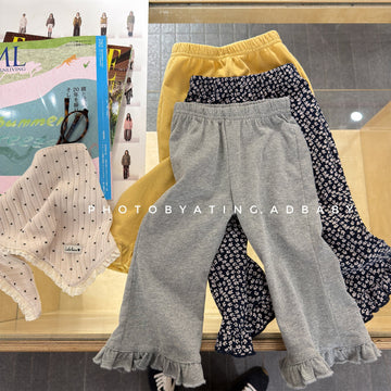 Frill Hem Flare Pants フリル裾 フレア レギンスパンツ【mh0012466】 ADbaby レギンスパンツ