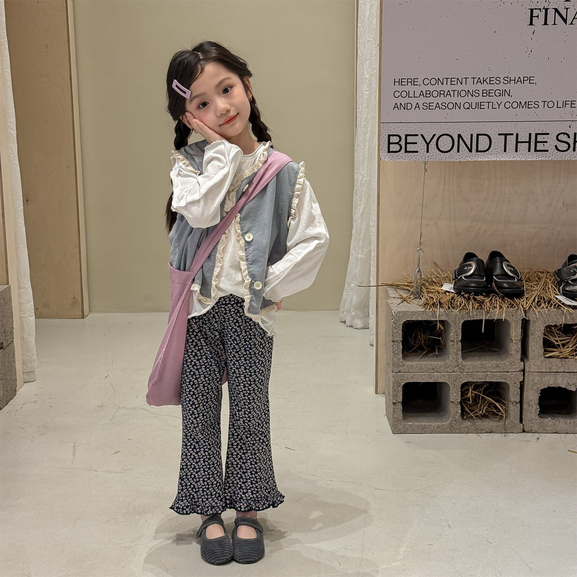 Frill Hem Flare Pants フリル裾 フレア レギンスパンツ【mh0012466】 ADbaby レギンスパンツ
