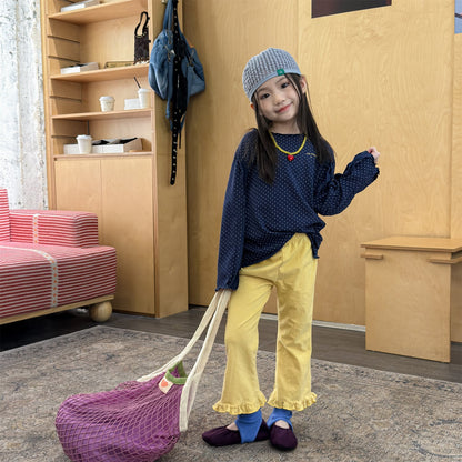 Frill Hem Flare Pants フリル裾 フレア レギンスパンツ【mh0012466】 ADbaby レギンスパンツ