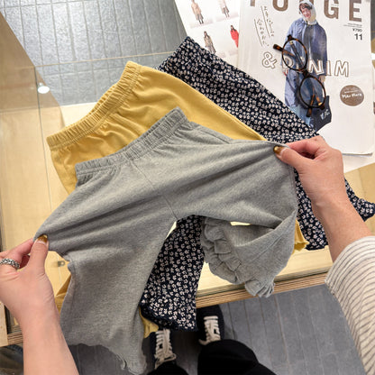Frill Hem Flare Pants フリル裾 フレア レギンスパンツ【mh0012466】 ADbaby レギンスパンツ