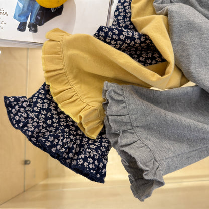 Frill Hem Flare Pants フリル裾 フレア レギンスパンツ【mh0012466】 ADbaby レギンスパンツ