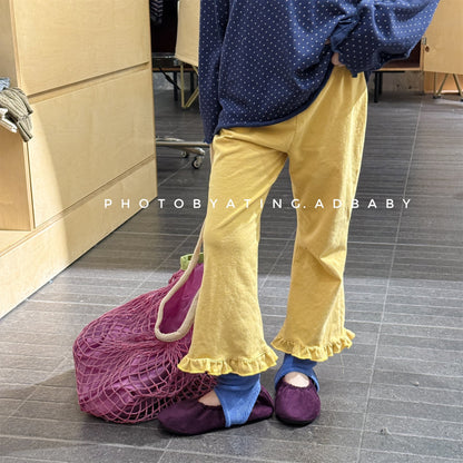 Frill Hem Flare Pants フリル裾 フレア レギンスパンツ【mh0012466】 ADbaby レギンスパンツ