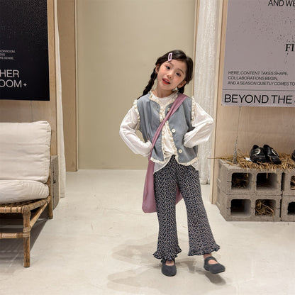 Frill Hem Flare Pants フリル裾 フレア レギンスパンツ【mh0012466】 ADbaby レギンスパンツ