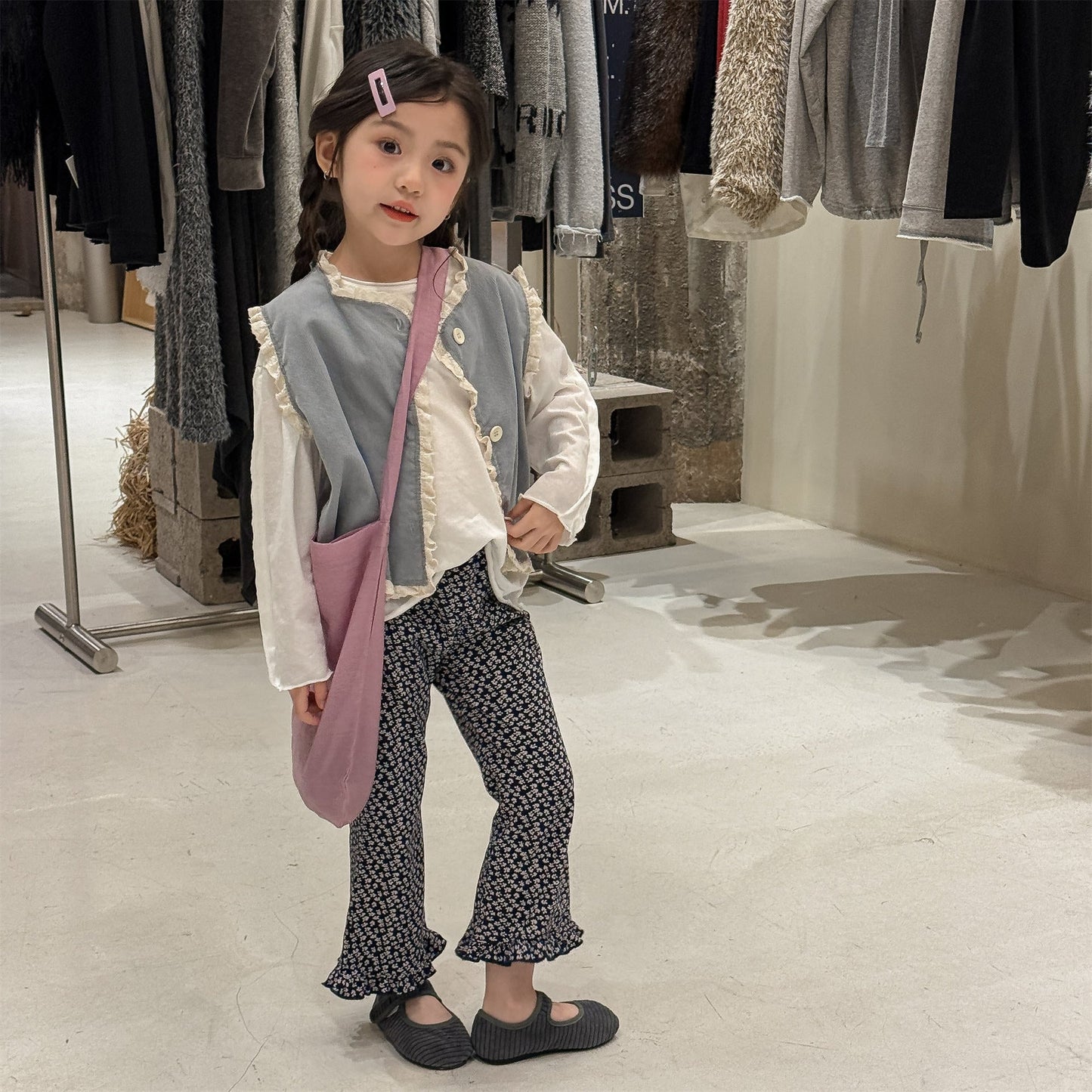 Frill Hem Flare Pants フリル裾 フレア レギンスパンツ【mh0012466】 ADbaby レギンスパンツ