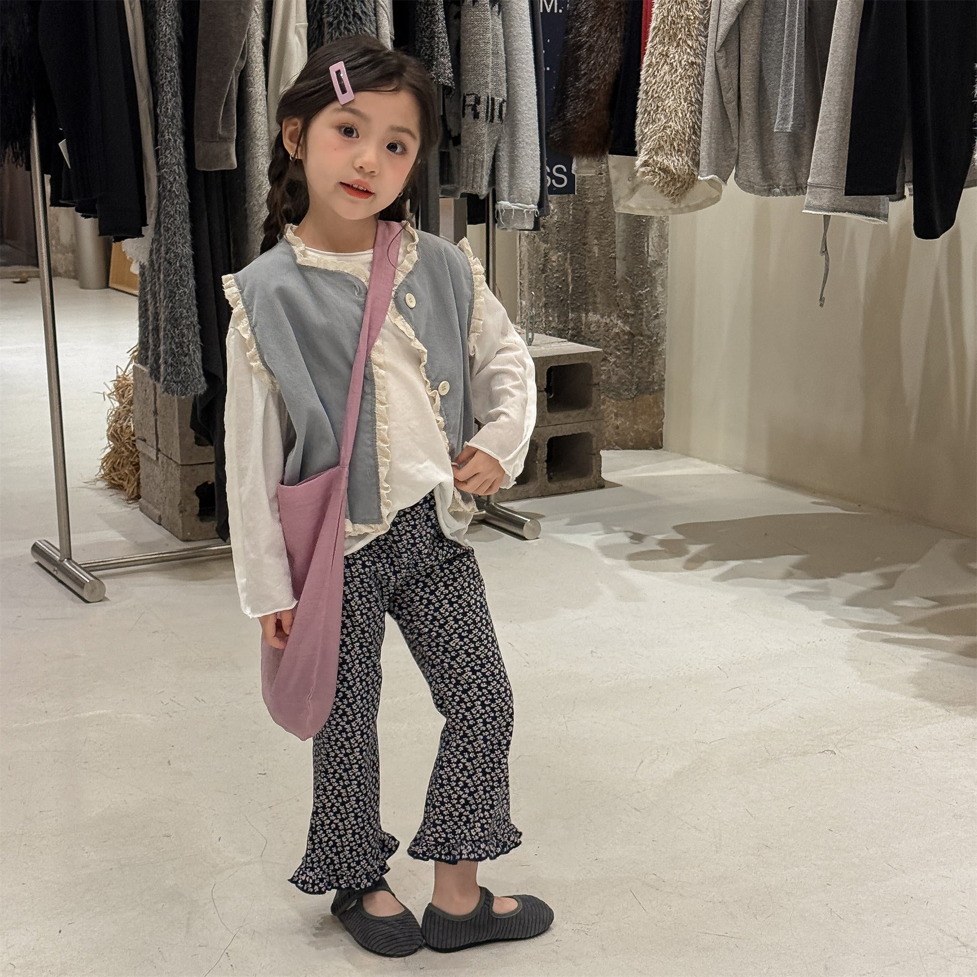 Frill Hem Flare Pants フリル裾 フレア レギンスパンツ【mh0012466】 ADbaby レギンスパンツ