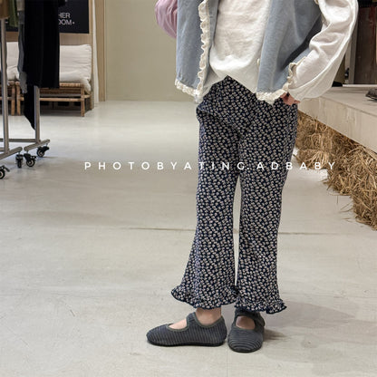 Frill Hem Flare Pants フリル裾 フレア レギンスパンツ【mh0012466】 ADbaby レギンスパンツ