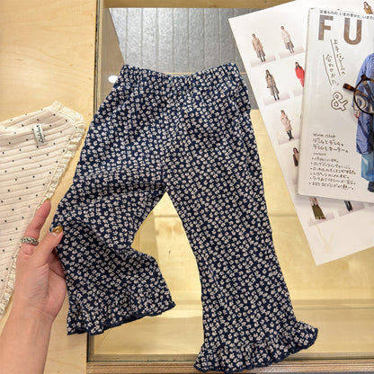 Frill Hem Flare Pants フリル裾 フレア レギンスパンツ【mh0012466】 Navy / 80cm ADbaby レギンスパンツ