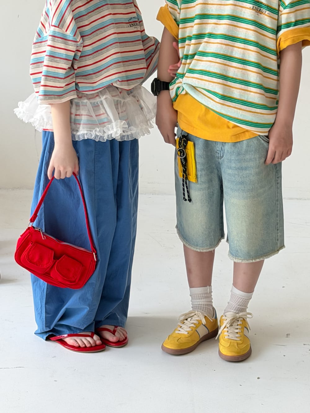 Fringed Distressed Denim Shorts ウォッシュ ハーフパンツ【mh0013511】 KUMAI.KIDS ハーフパンツ・ショートパンツ