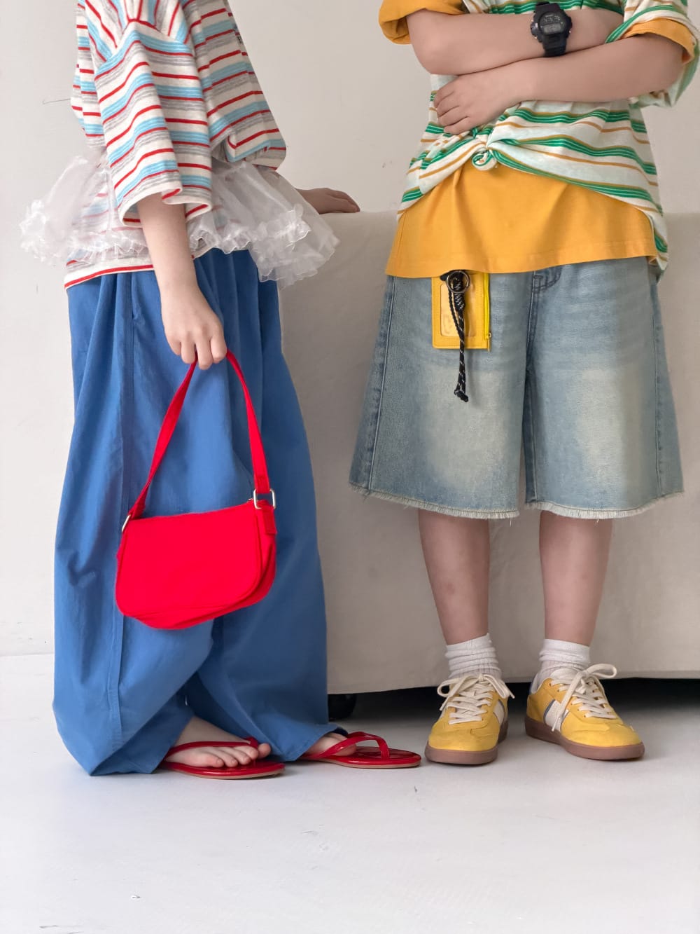Fringed Distressed Denim Shorts ウォッシュ ハーフパンツ【mh0013511】 KUMAI.KIDS ハーフパンツ・ショートパンツ