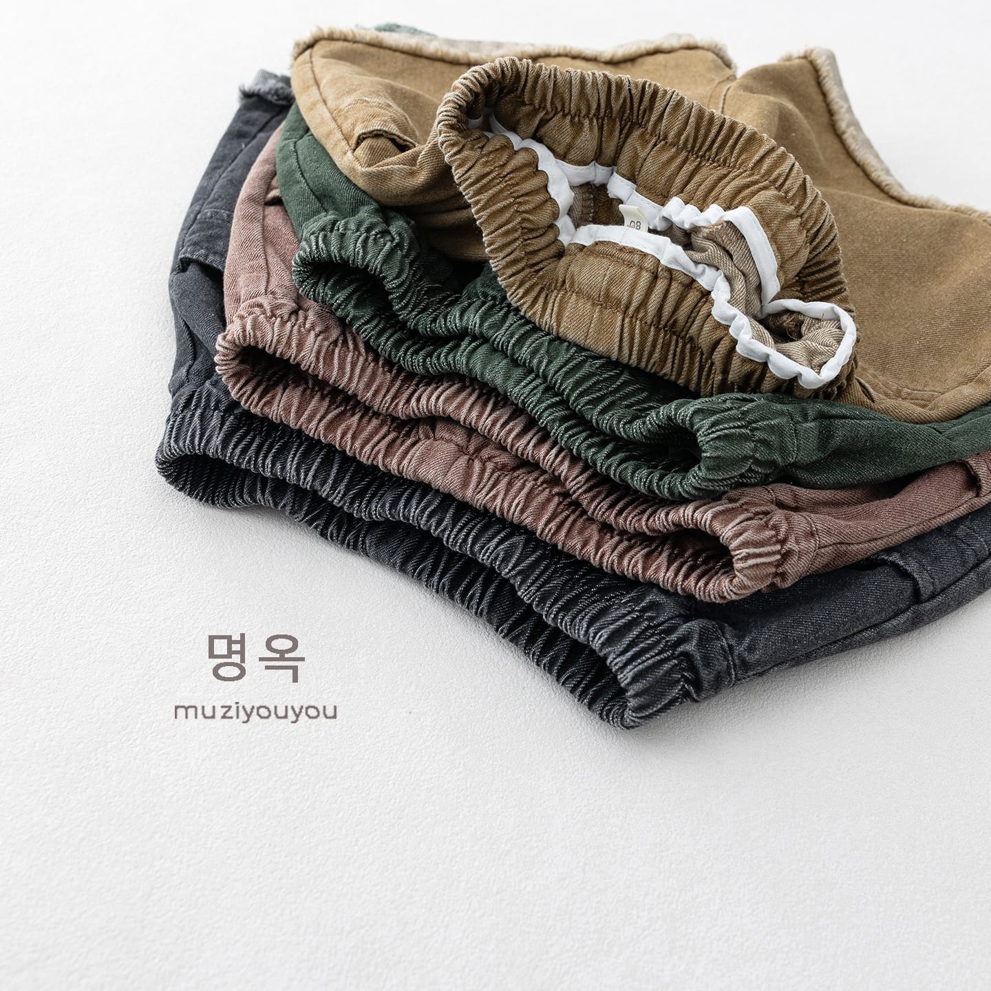 Fringed-Hem Denim Shorts カットオフ ハーフパンツ【mh0013145】 명옥 muziyouyou ハーフパンツ・ショートパンツ