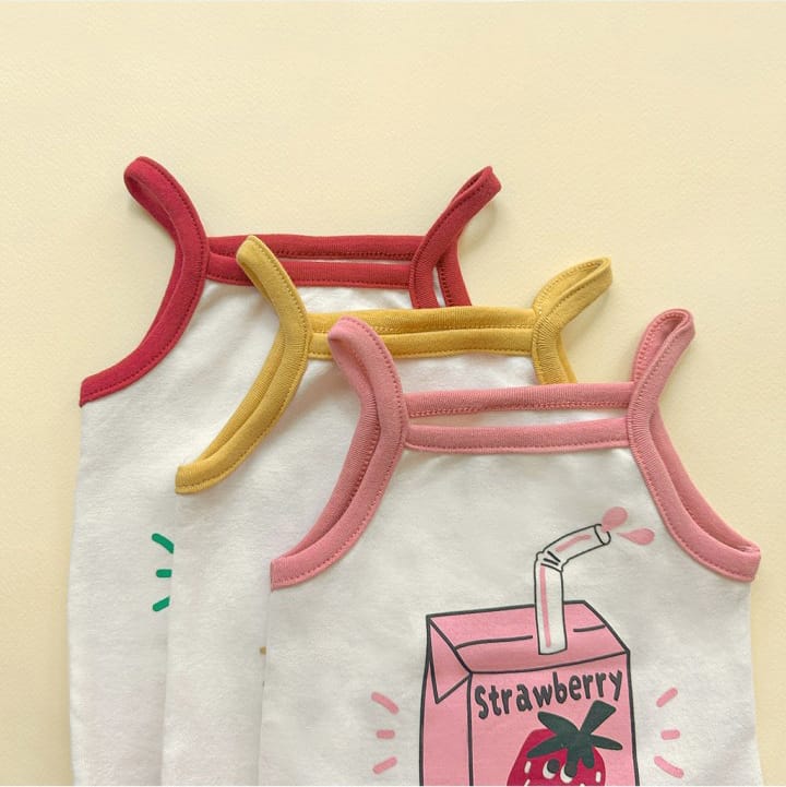 Fruit Juice Print Sleeveless Romper Hat Set フルーツ キャミソールロンパース 帽子 セット【mh0013374】 TOMMY'S GIFTS ノースリーブロンパース