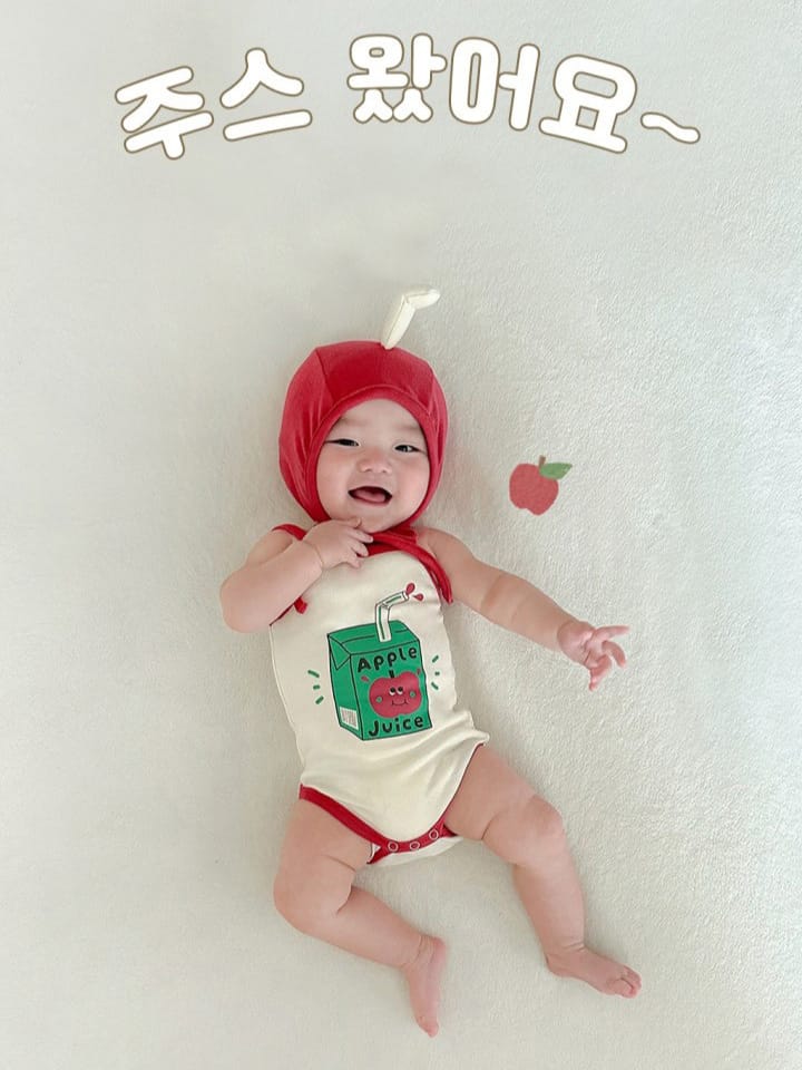 Fruit Juice Print Sleeveless Romper Hat Set フルーツ キャミソールロンパース 帽子 セット【mh0013374】 TOMMY'S GIFTS ノースリーブロンパース