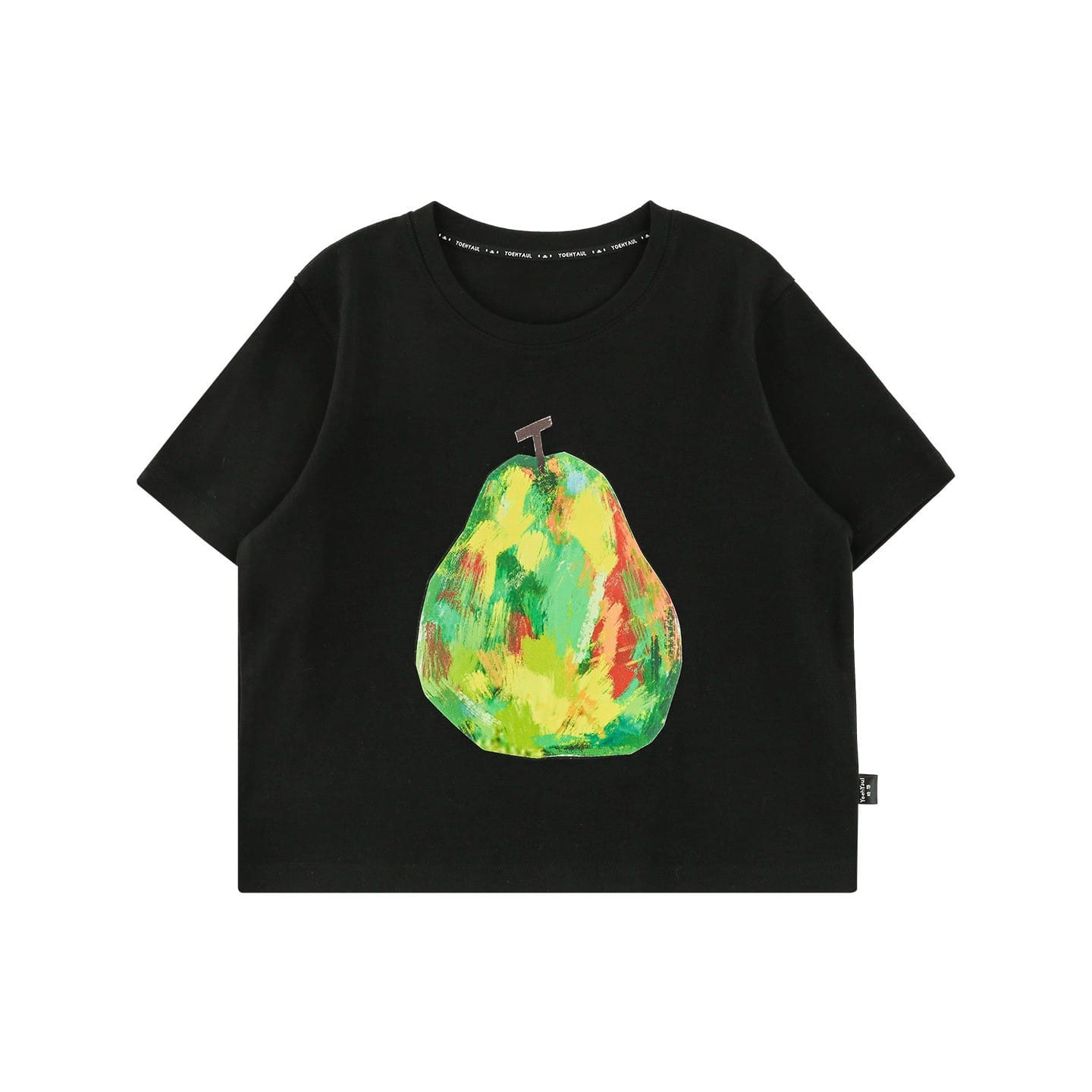 Fruit Painting Cotton T-shirt アート フルーツ プリント Tシャツ【mh0012743】 Black Adult / 160cm adult model YoehYaul 半袖Tシャツ