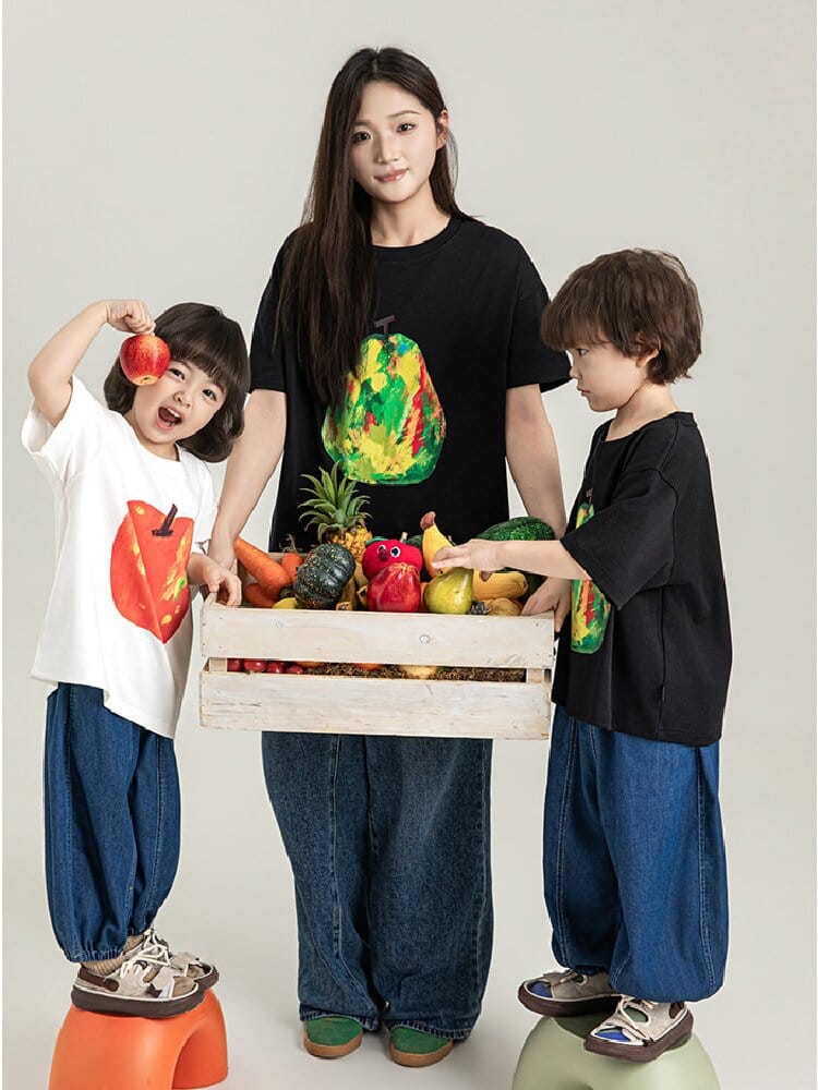 Fruit Painting Cotton T-shirt アート フルーツ プリント Tシャツ【mh0012743】 YoehYaul 半袖Tシャツ