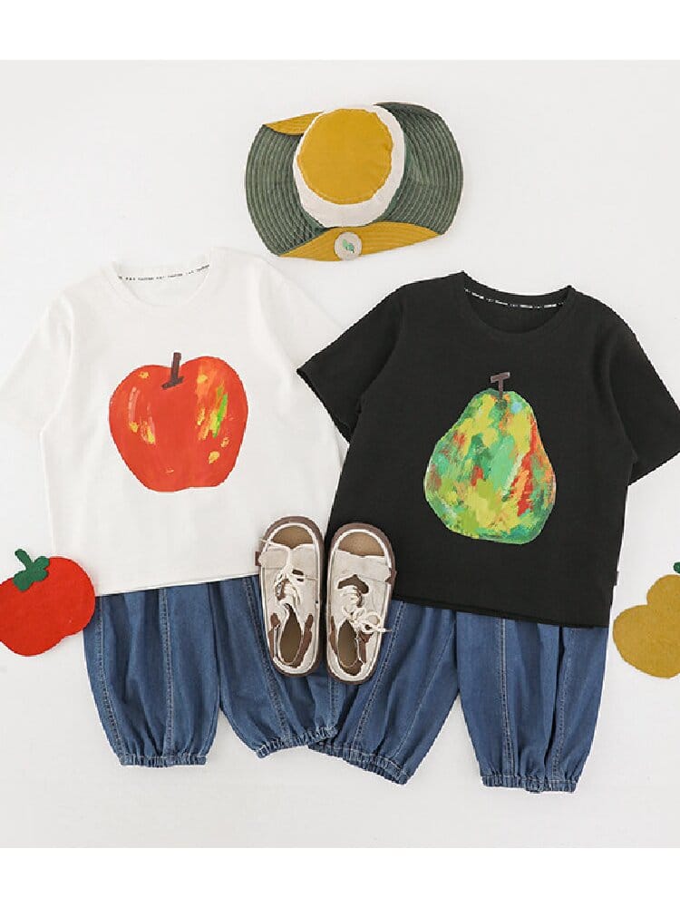 Fruit Painting Cotton T-shirt アート フルーツ プリント Tシャツ【mh0012743】 YoehYaul 半袖Tシャツ