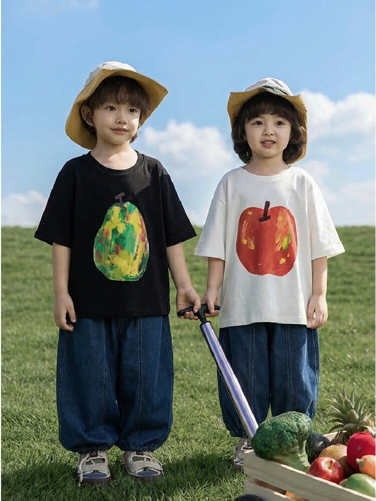 Fruit Painting Cotton T-shirt アート フルーツ プリント Tシャツ【mh0012743】 YoehYaul 半袖Tシャツ