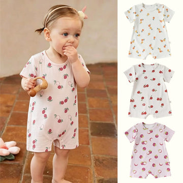 Fruit Pattern Cotton Romper フルーツ 半袖ロンパース【mh0013044】 Beitaoya 半袖ロンパース