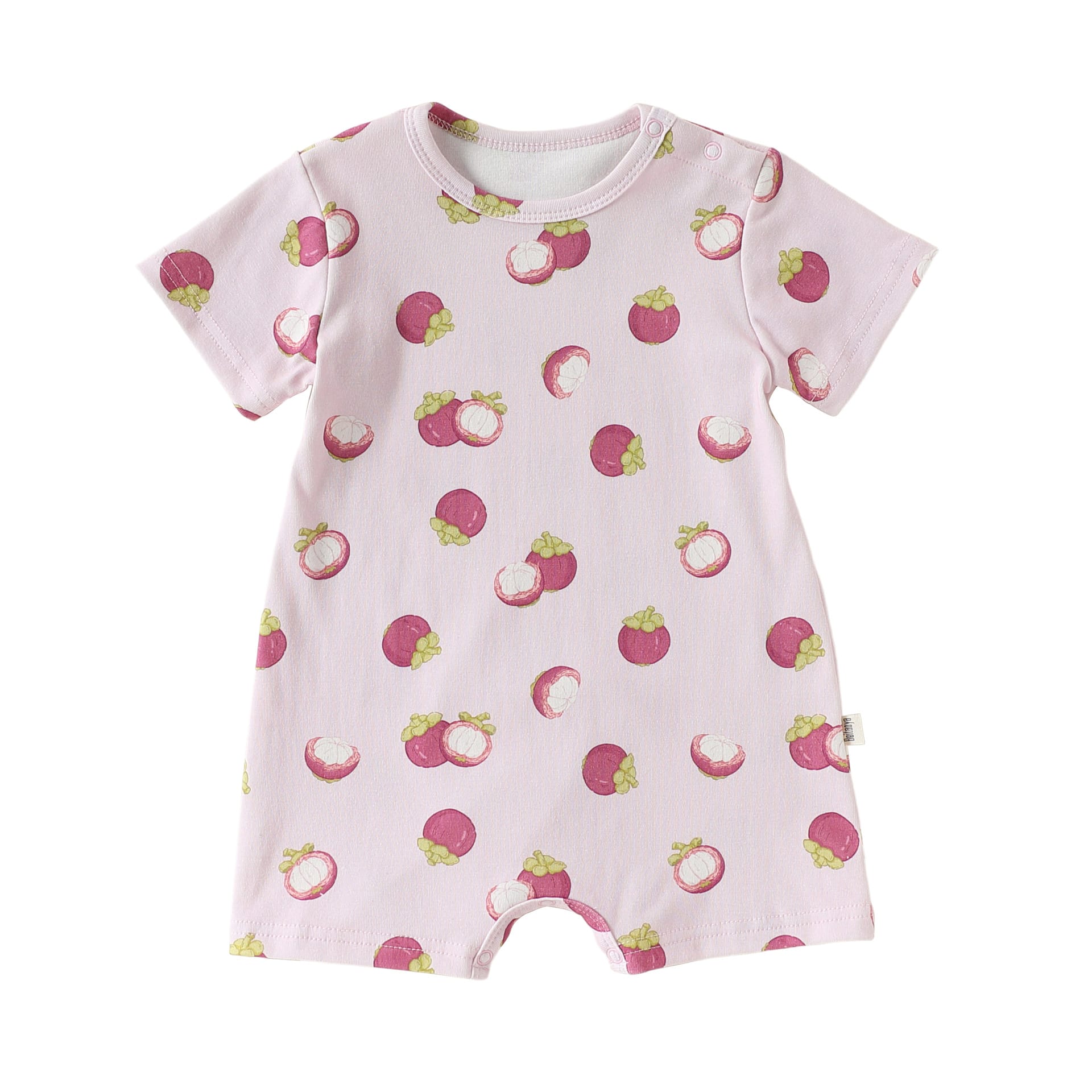 Fruit Pattern Cotton Romper フルーツ 半袖ロンパース【mh0013044】 Mangosteen / 66cm Beitaoya 半袖ロンパース