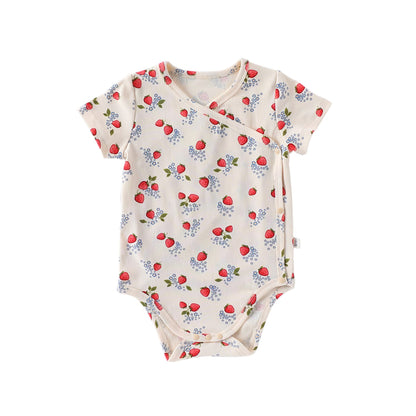 Fruit Print Kimono Short Sleeve Romper フルーツ 半袖ロンパース【mh0013604】 Strawberry / 66cm Beitaoya 半袖ロンパース
