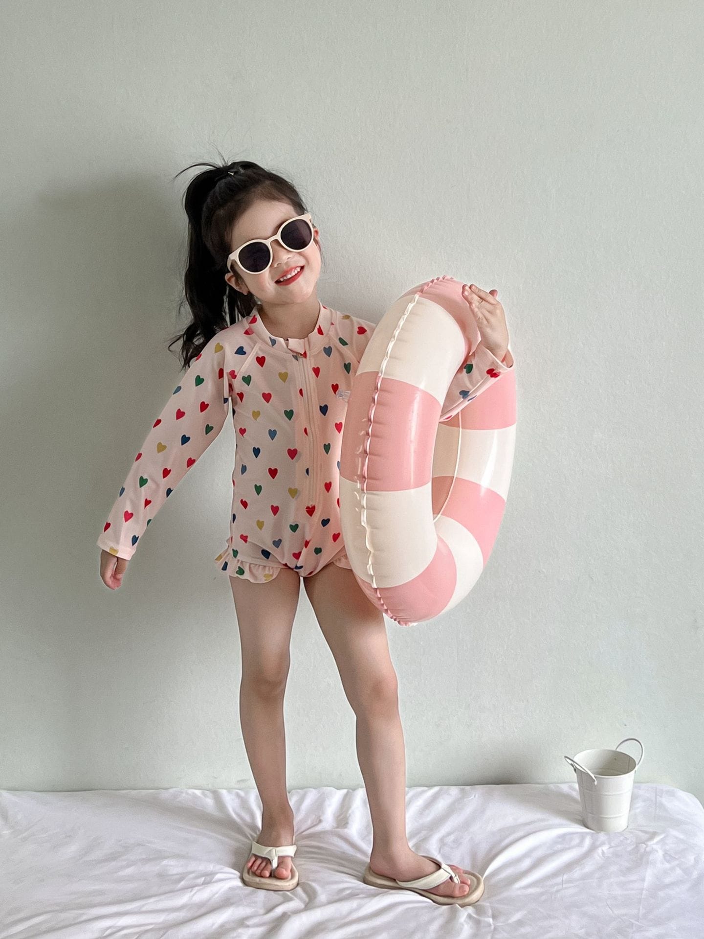 Fruit Print Long-Sleeve One-Piece Swimwear ラッフル 長袖ワンピース水着【mh0013347】 mamahalo kids ベビー用水着