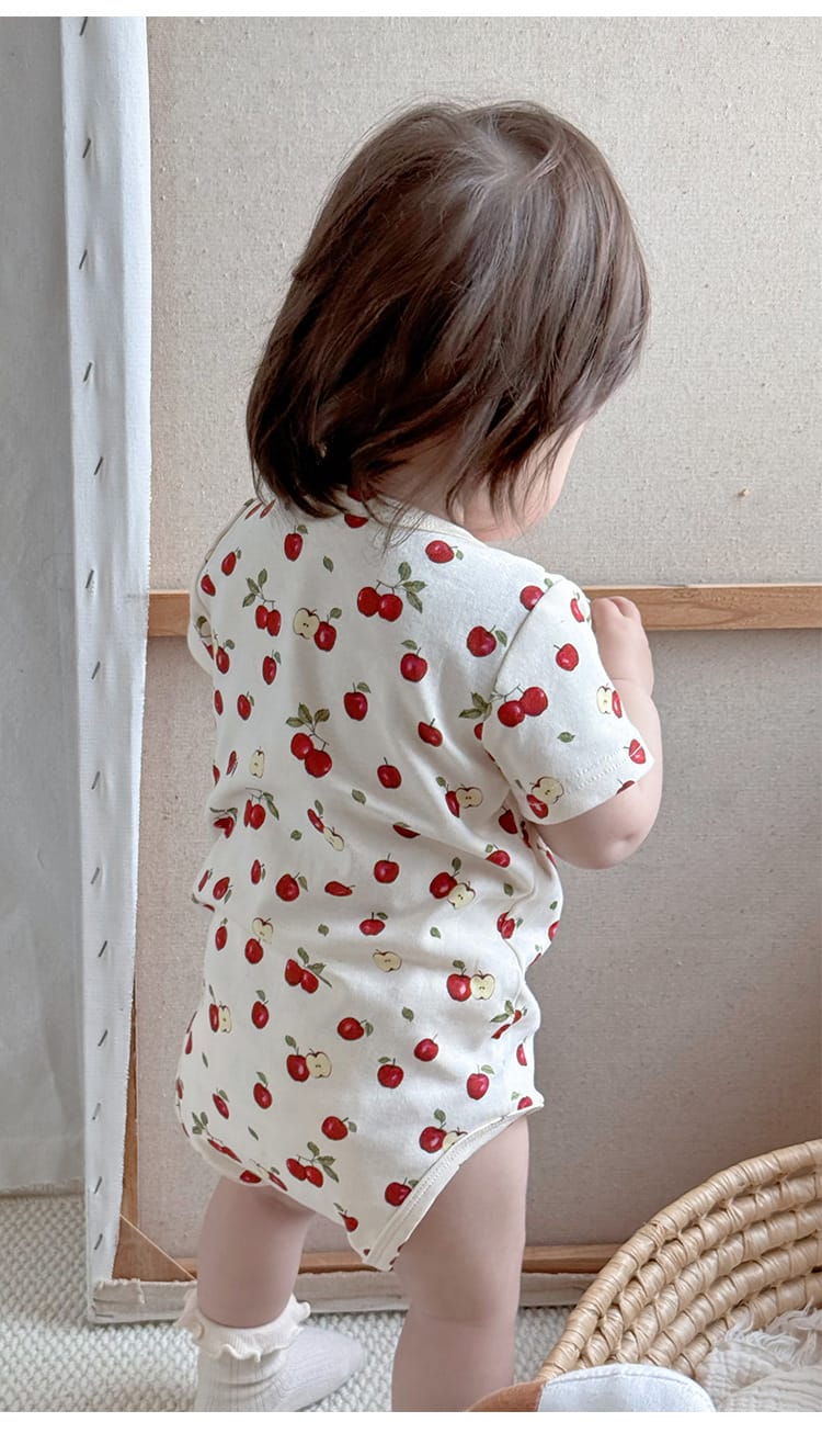 Fruit Printed Short Sleeve Romper フルーツ 半袖ロンパース【mh0013493】 Beitaoya 半袖ロンパース