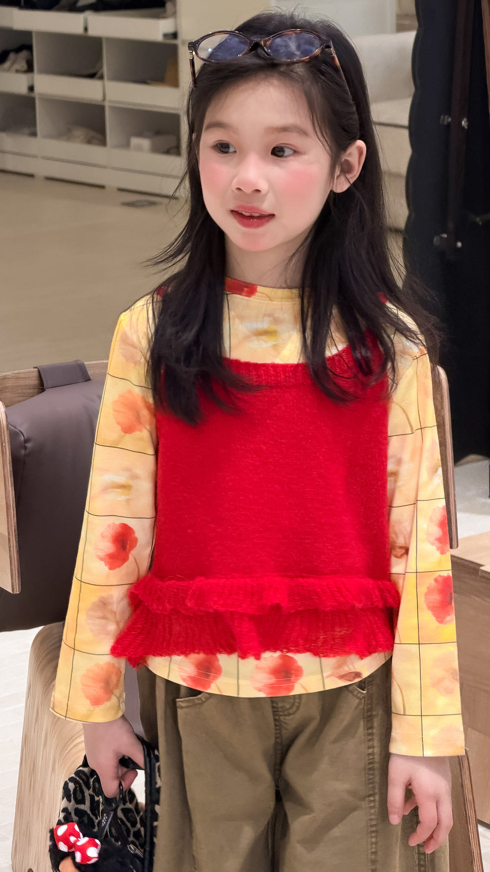 Full Printed Flower Long Sleeve Tee フラワープリント 長袖Tシャツ【mh0012355】 KUMAI.KIDS