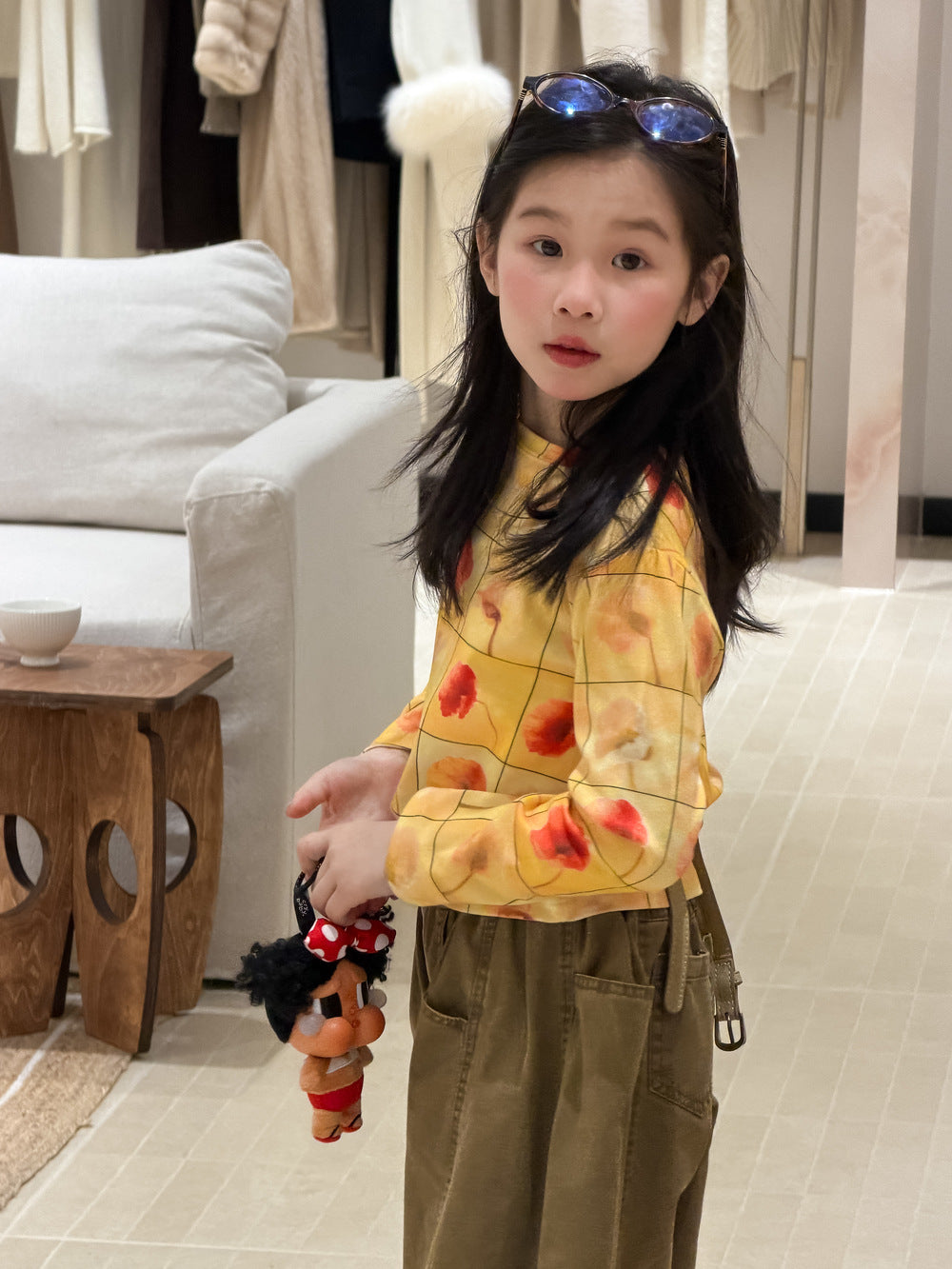 Full Printed Flower Long Sleeve Tee フラワープリント 長袖Tシャツ【mh0012355】 KUMAI.KIDS