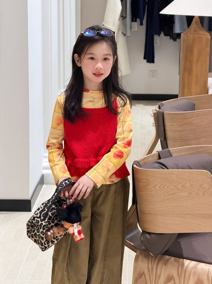 Full Printed Flower Long Sleeve Tee フラワープリント 長袖Tシャツ【mh0012355】 KUMAI.KIDS