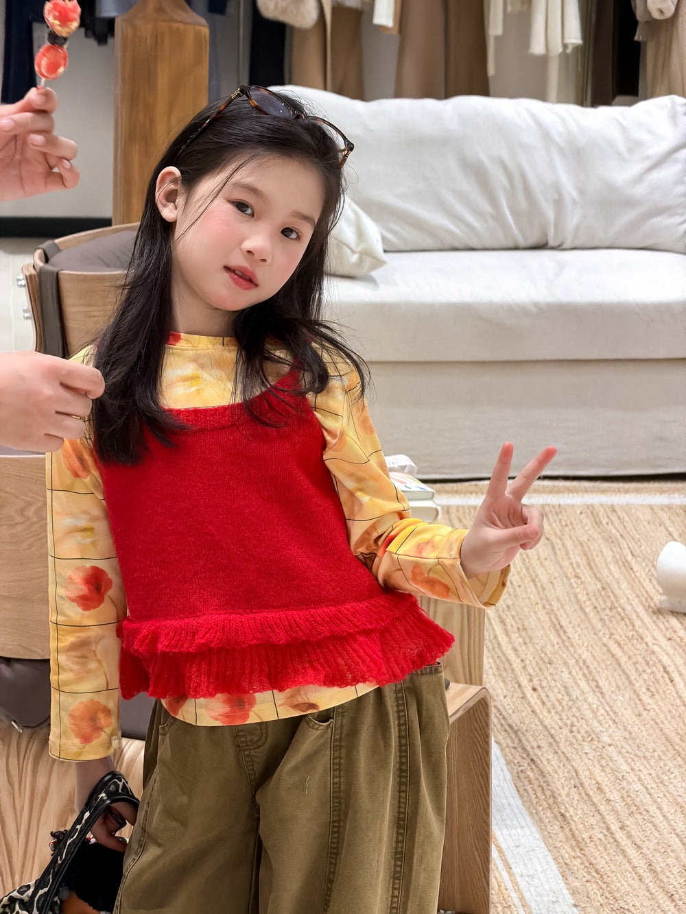 Full Printed Flower Long Sleeve Tee フラワープリント 長袖Tシャツ【mh0012355】 KUMAI.KIDS