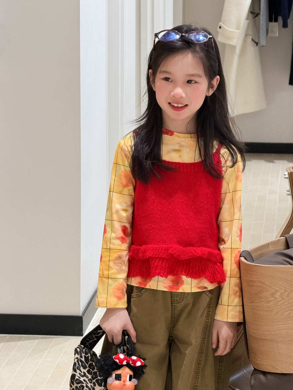 Full Printed Flower Long Sleeve Tee フラワープリント 長袖Tシャツ【mh0012355】 KUMAI.KIDS